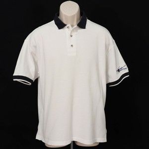 The Diamond Aviation Group Mens VTG Polo Shirt L Large White Aircraft Company